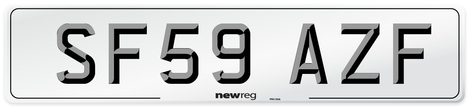 SF59 AZF Number Plate from New Reg
